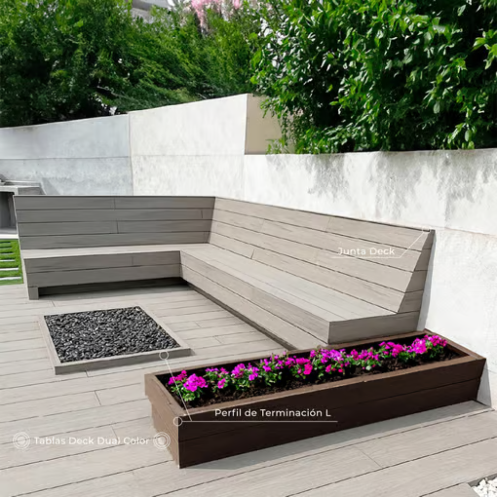 RV DECK SOLIDO WPC BICOLOR MEDIDA 20x145mm x TABLA 2.90m