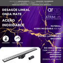 DESAGÜE REJILLA LINEAL ATRIM RIO ONDA MATE DPP700T07 - 70CM - ACERO INOXIDABLE MATE - 28"