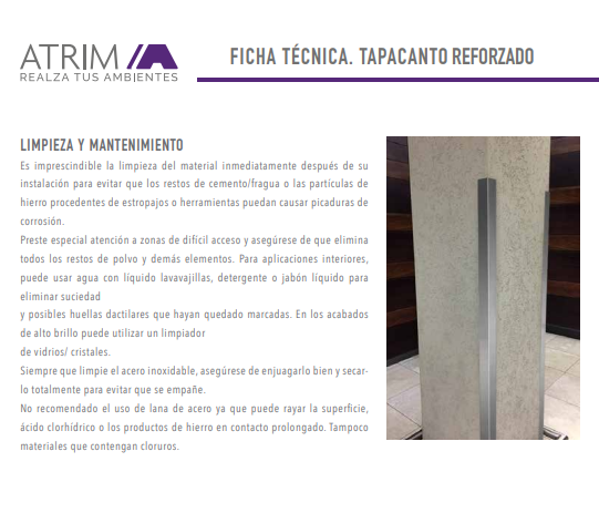 1182 ACERO INOX. TAPACANTO REFORZADO 25x25mm x 2m ESM