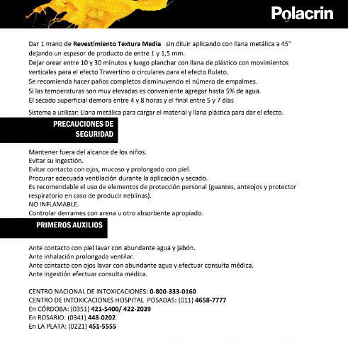 REVESTIMIENTO TEXTURA MEDIA POLACRIN (Gris, Rojo Teja, Terracota, Arena, Beige, Terra) 5Kg