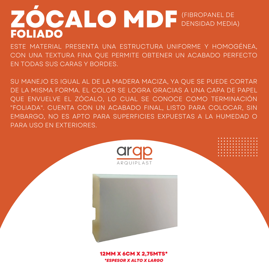 SPECTS ZOCALO FOLIADO BLANCO
