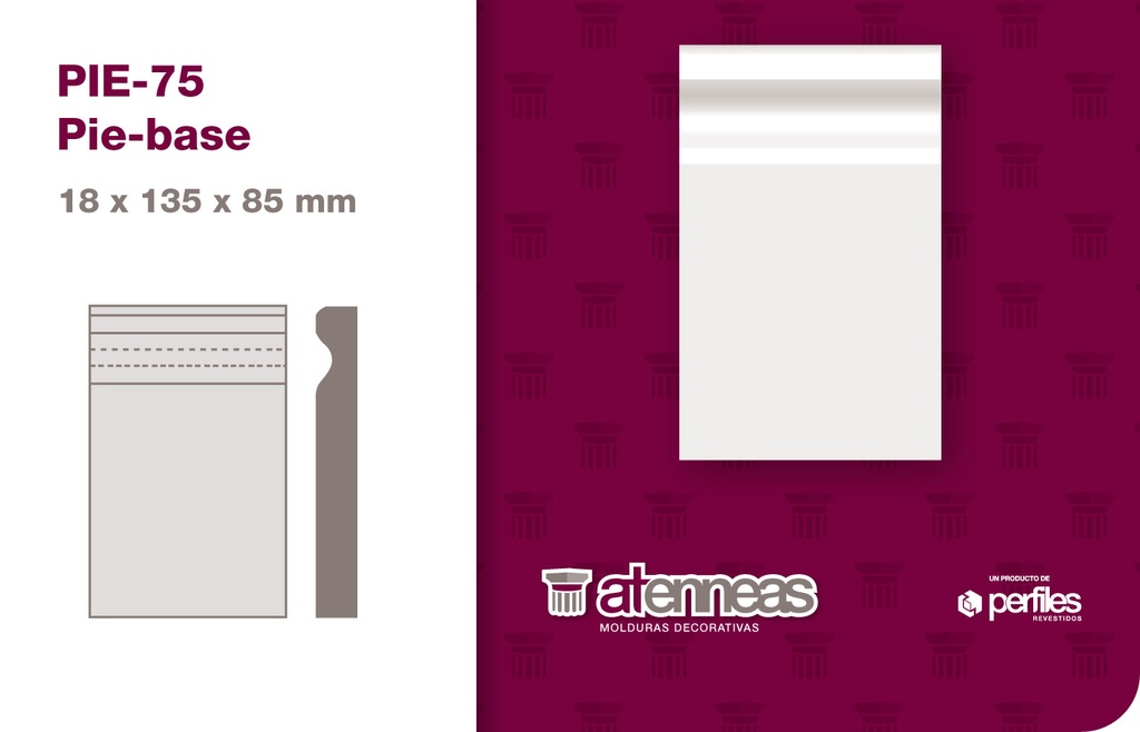 781 PIE-75 PIE BASE PREPINTADO (18x135x85mm)