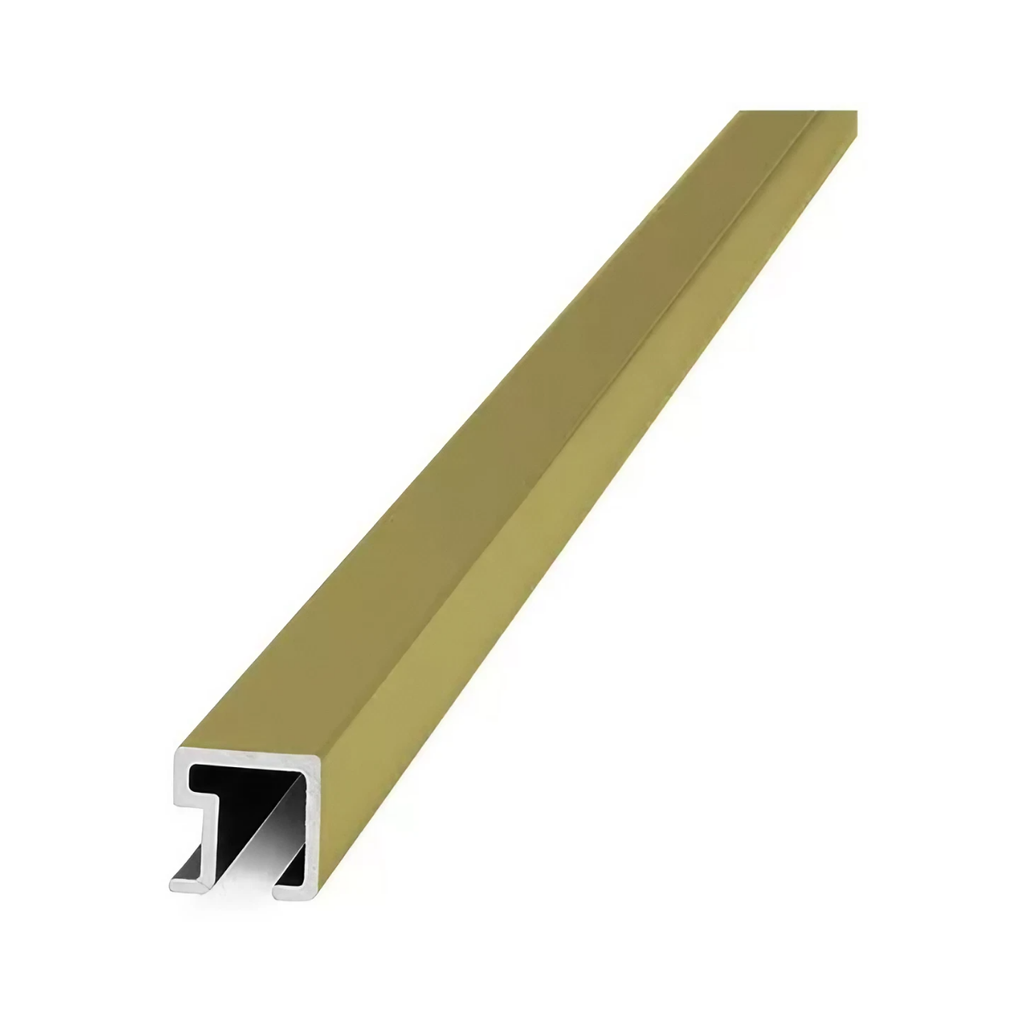 1432 ALUMINIO LISTELLO CUAD. 9x9mm x 2,45m ORO MATE