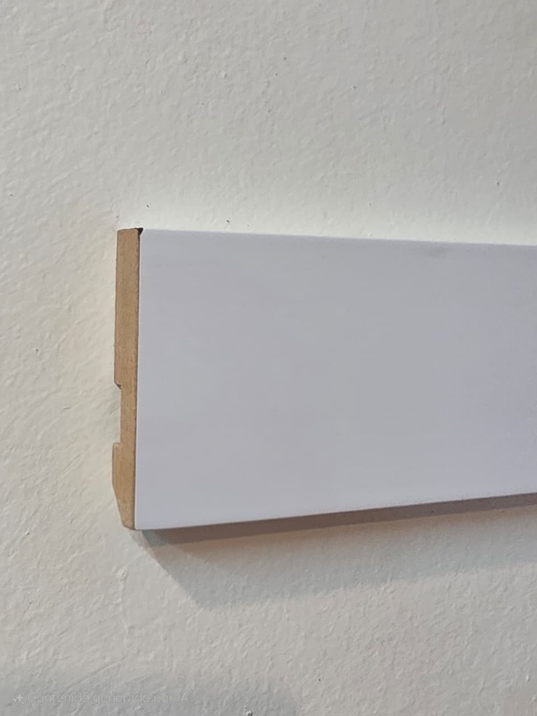 6745 - PR ZR-70 ZOCALO MDF "FOLIADO PVC" RECTO BLANCO 7CM - 15x70x2,75mts