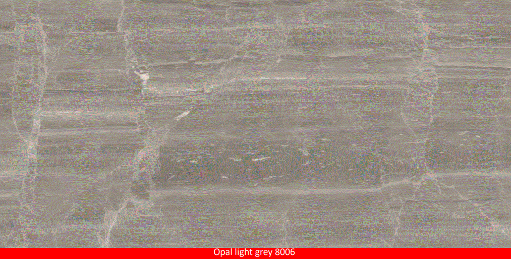 RV PLACAS UV MARBLE 8006 **3mm** GRIS OPAL GROSSY Medida 1.22x2.80m