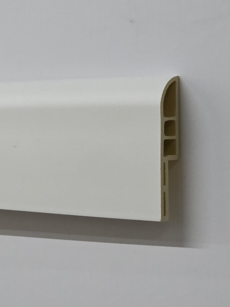 ARQ*112-HGW ZOCALO PVC "PASACABLE" ARQUIPLAST 6CM CURVO BLANCO 60x13mm TIRA 2.85m