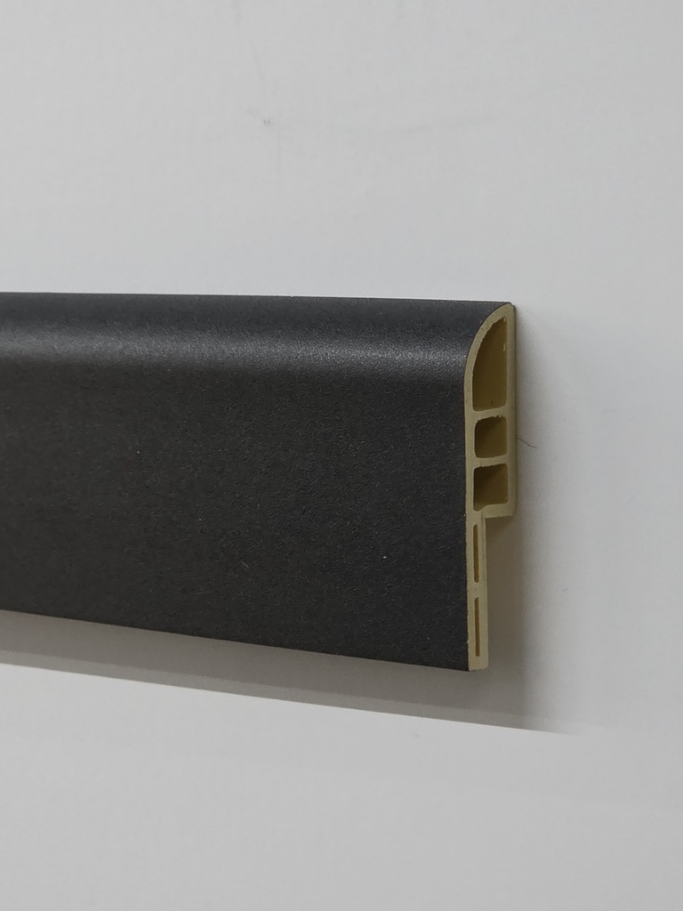 ARQ*112-HGB ZOCALO >>6CM<< PVC "PASACABLE" ARQUIPLAST CURVO NEGRO 60x13mm TIRA 2.85m