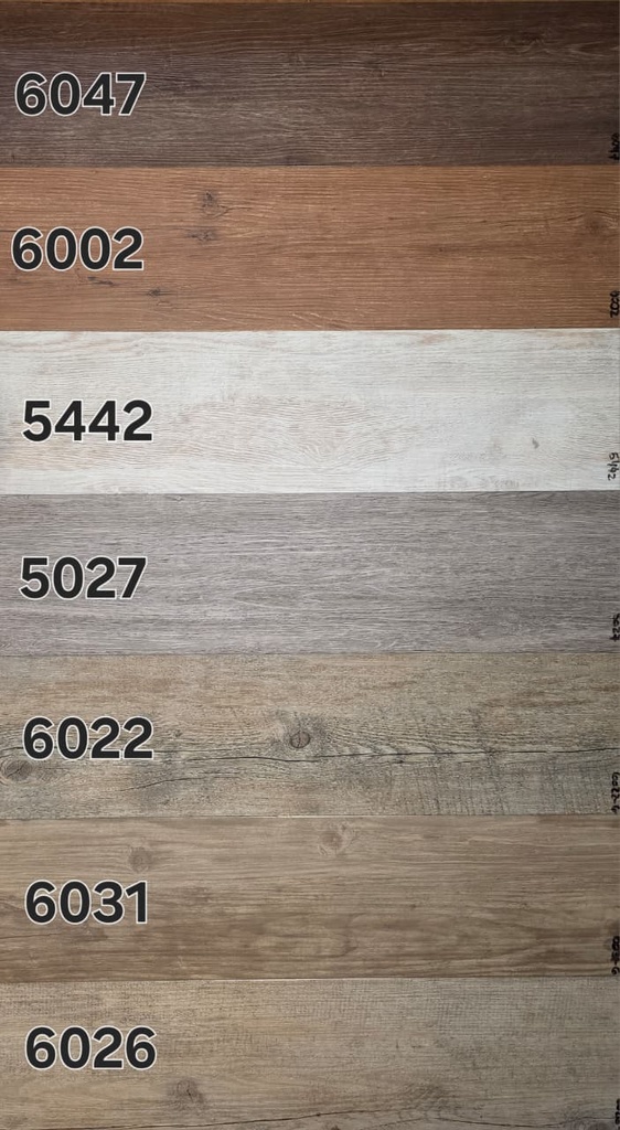 PMK PISO VINILICO LVT CLICK NP 6 MM // CAPA 0.7mm // MEDIDA 169 x 1210mm // CAJA 1,84 M2. // CURADO UV. PLASTIFICADO // MATE // BISELADO 4 CARAS // 9 LISTONES // COD: (copia)