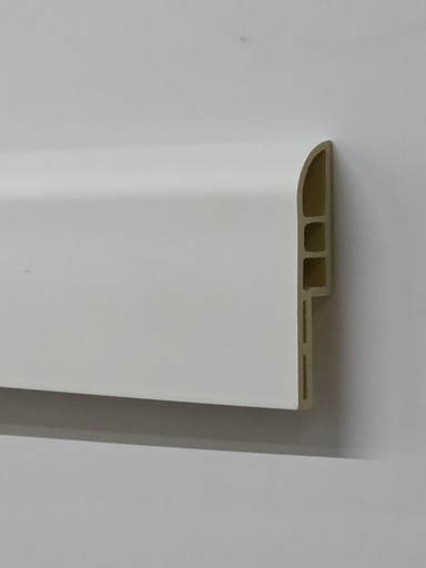 [JF112-HGW] ARQ*112-HGW ZOCALO >>6CM<< PVC "PASACABLE" ARQUIPLAST CURVO BLANCO 60x13mm TIRA 2.85m