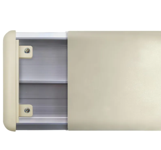 [3156] 3156 GUARDACAMILLA  Base Aluminio + PVC Beige Frente 150mm x 2,5m